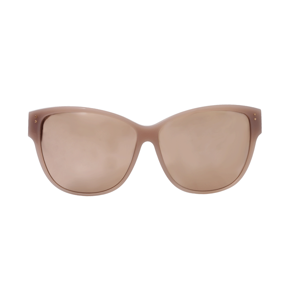 LINDA FARROW-Dusky Rose Cage Sunglasses-ROSE