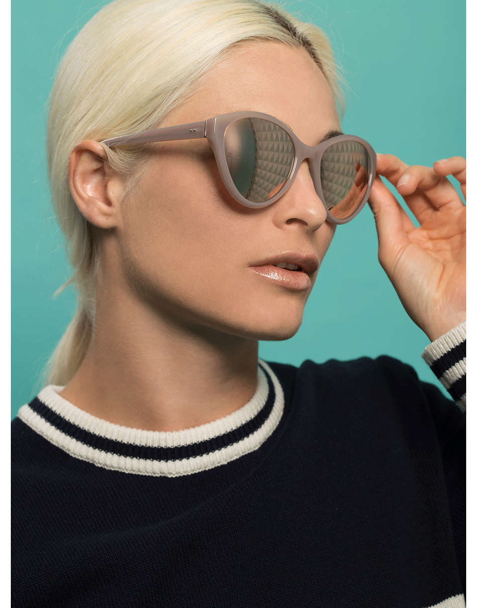 LINDA FARROW-Dusty Cateye Sunglasses-ROSE