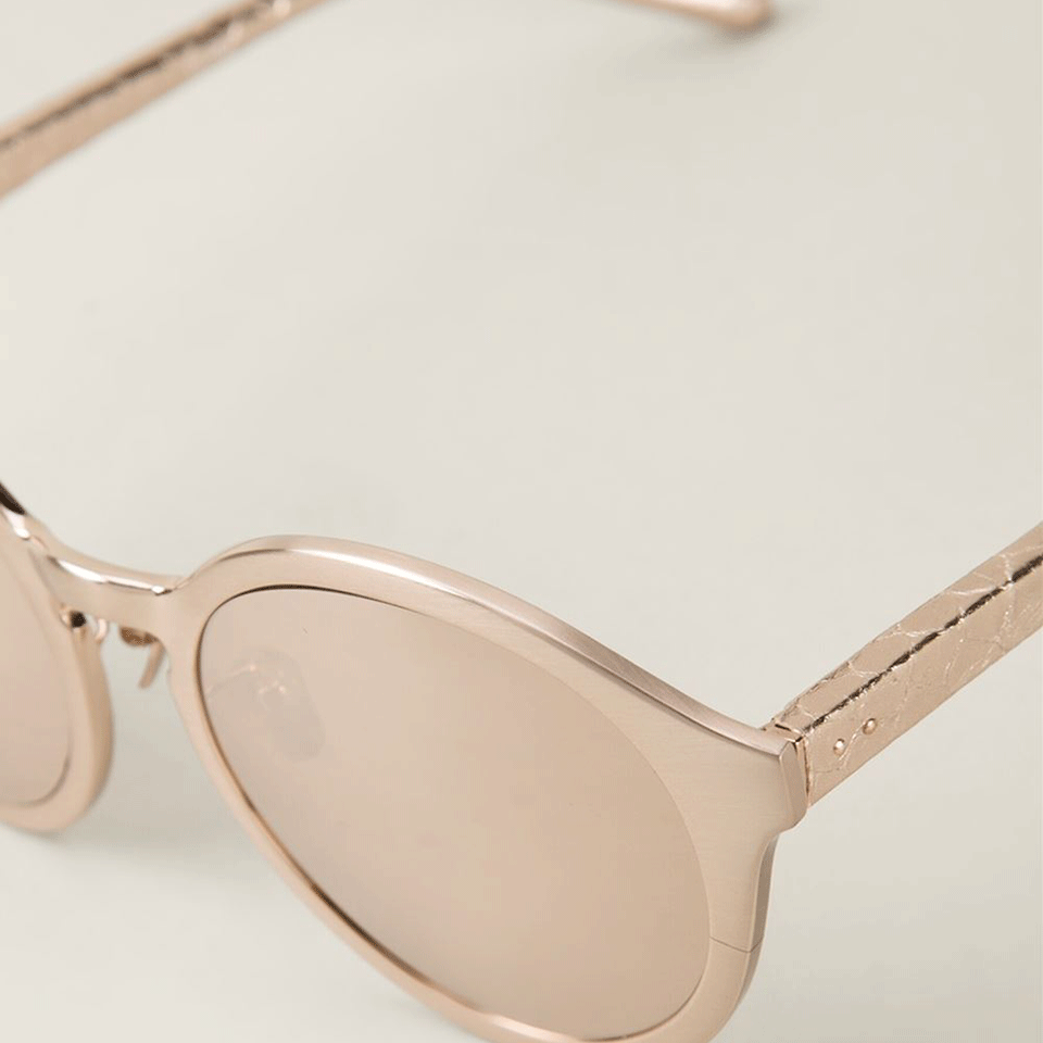 LINDA FARROW-Keyhole Sunglasses-ROSE GLD