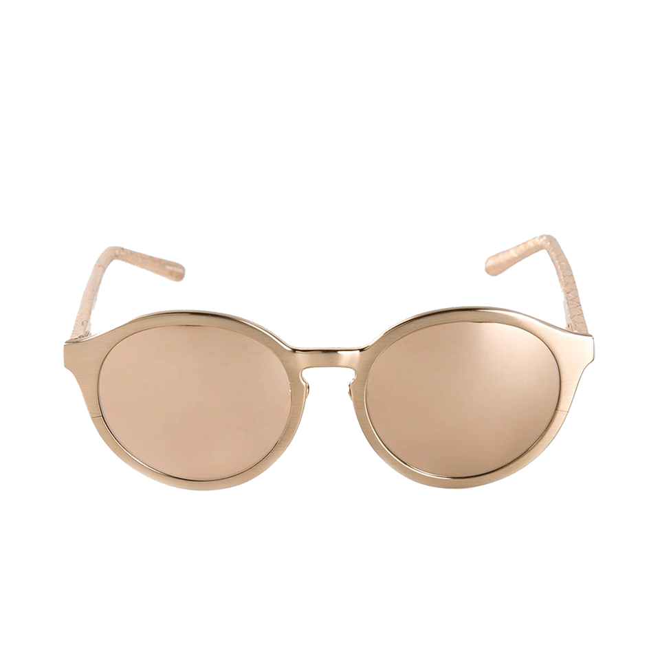LINDA FARROW-Keyhole Sunglasses-ROSE GLD