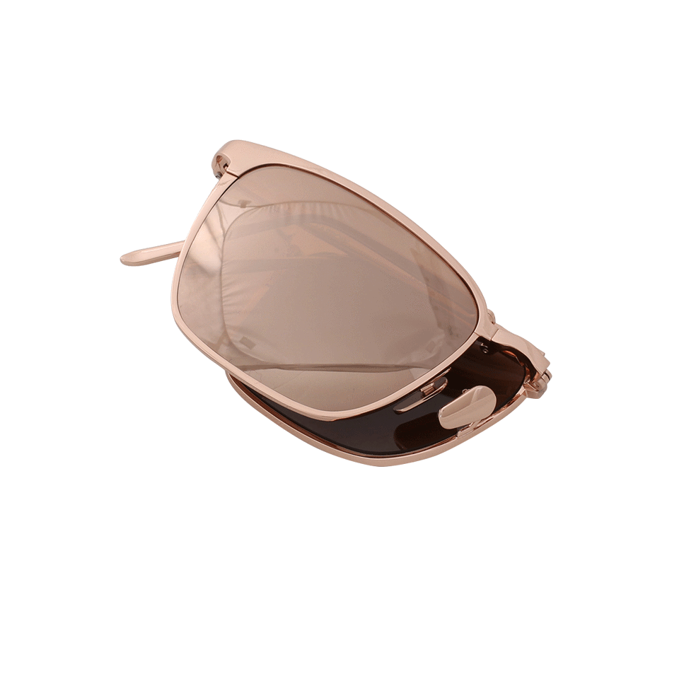 LINDA FARROW-Square Gold Sunglasses-ROSE GLD
