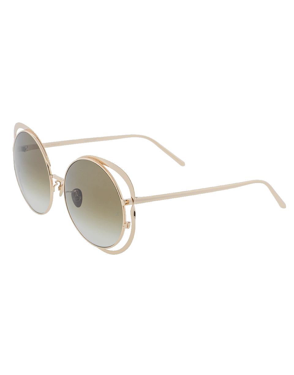 LINDA FARROW-Mocha Gradient Sunglasses-ROSE GOLD