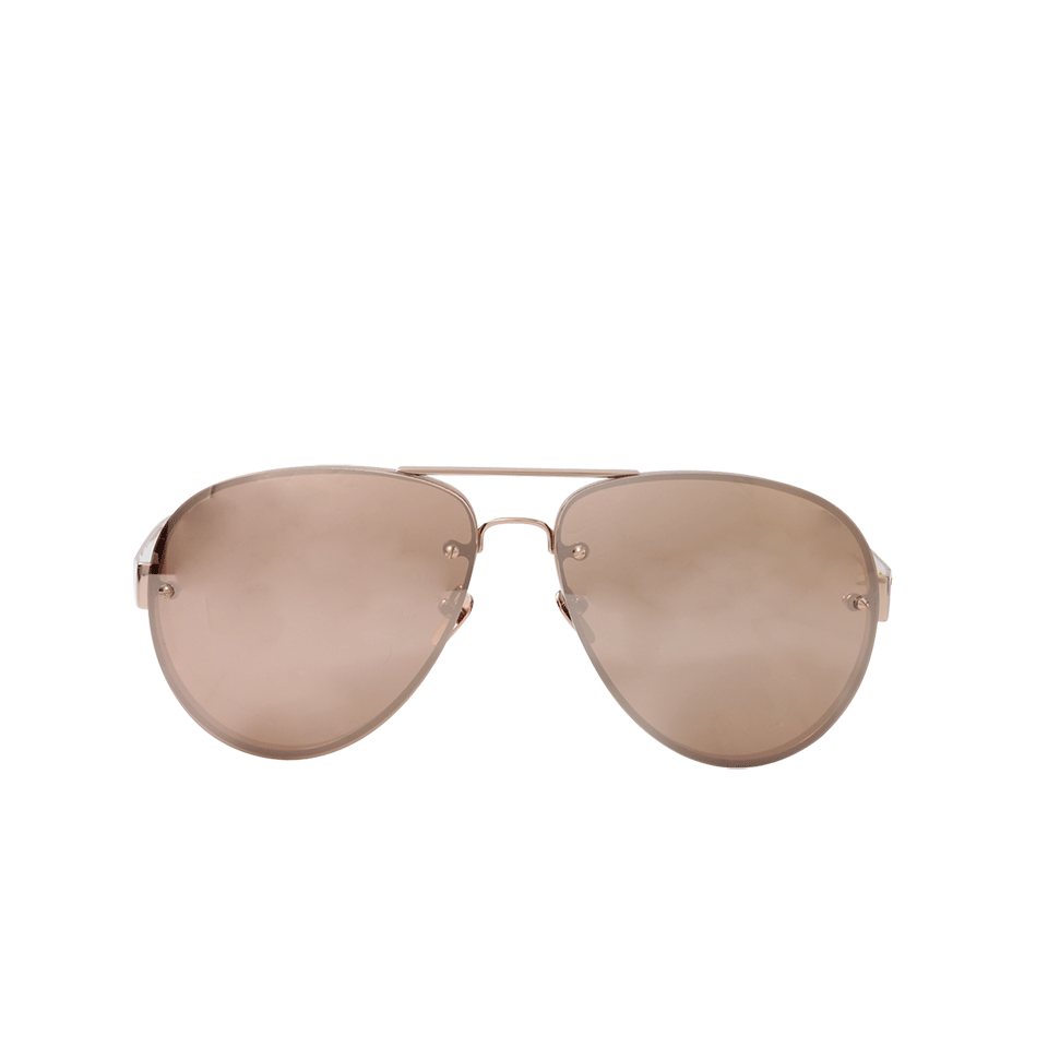 LINDA FARROW-Aviator Sunglasses-ROSE/GLD