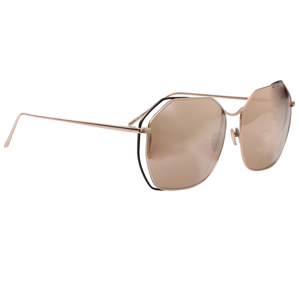 LINDA FARROW-Oversized Sunglasses-ROSE/GLD