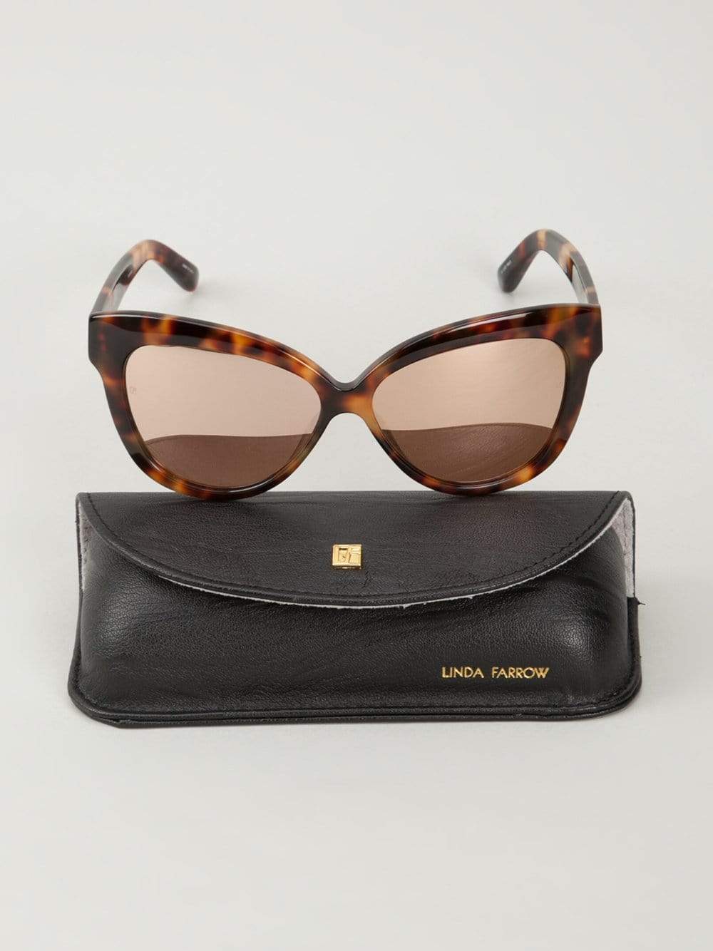 LINDA FARROW-Chunky Cat Eye Sunglasses-RSE/GLD