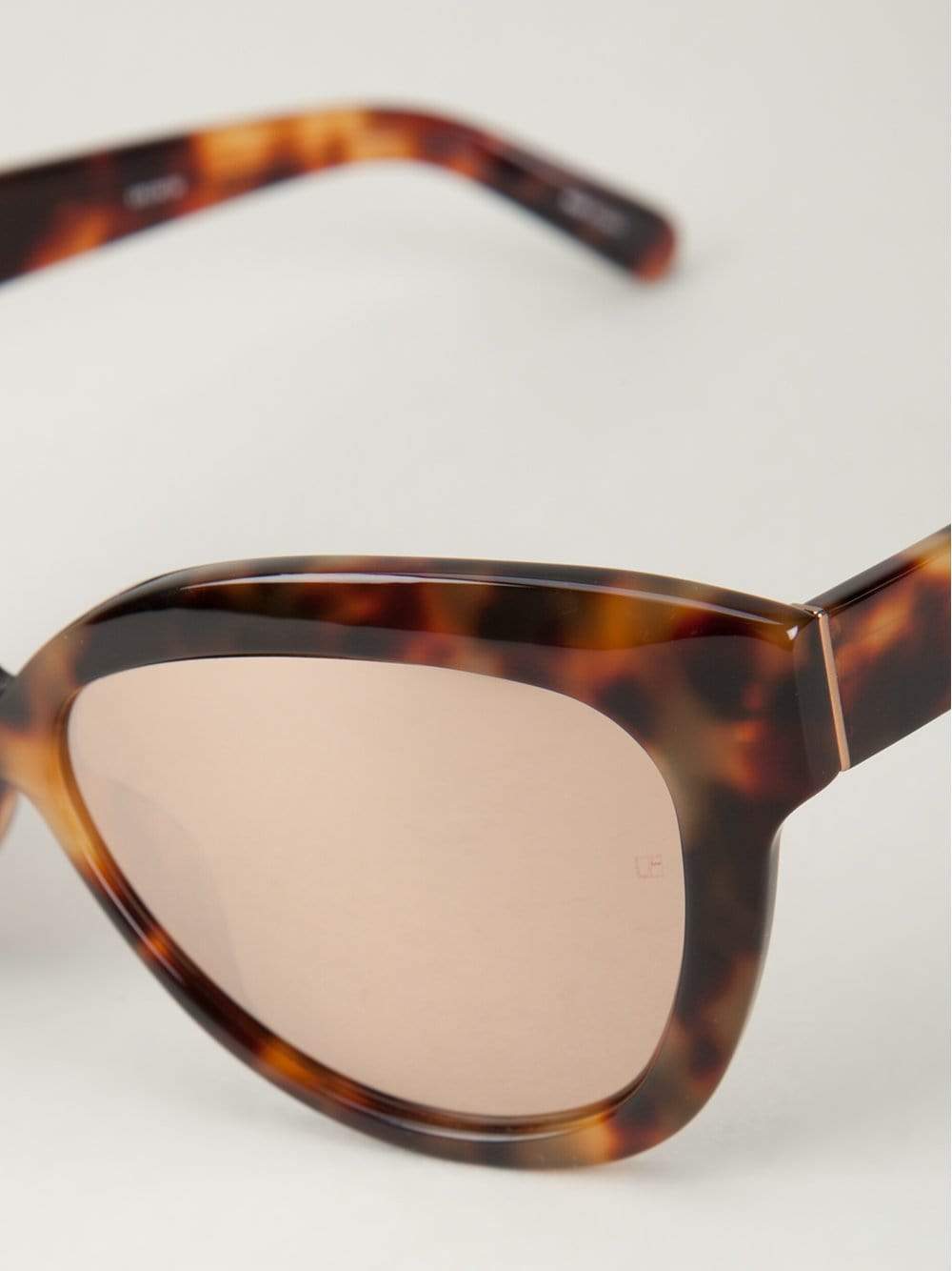 LINDA FARROW-Chunky Cat Eye Sunglasses-RSE/GLD