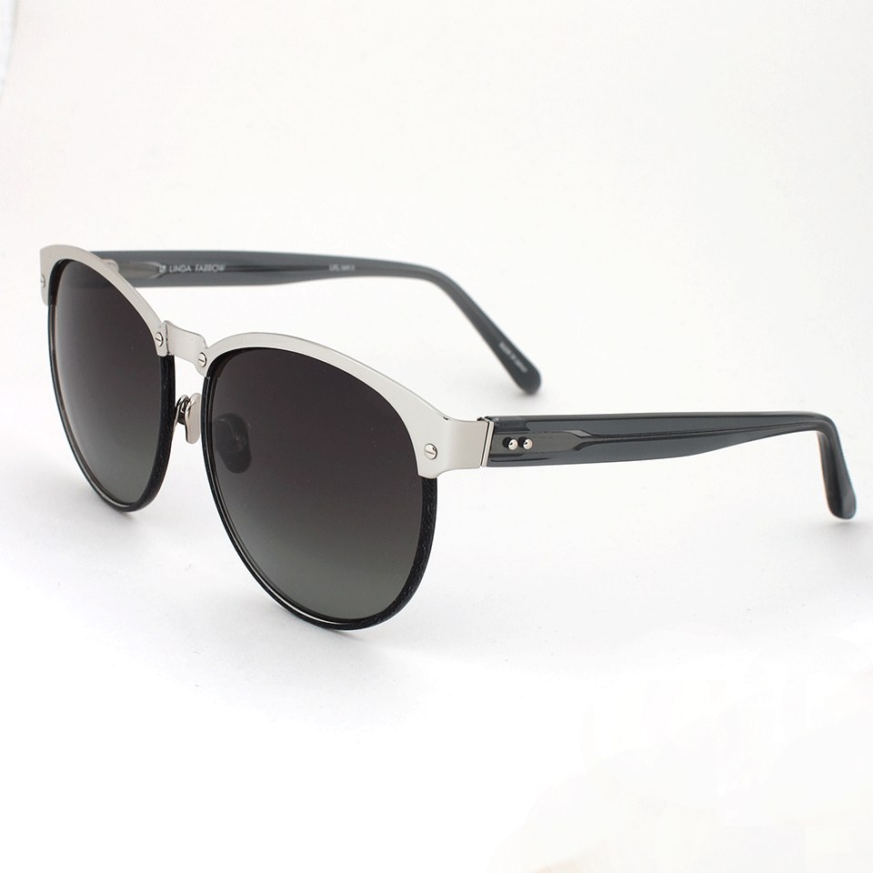 LINDA FARROW-Luxe Browline Sunglasses-SILVER