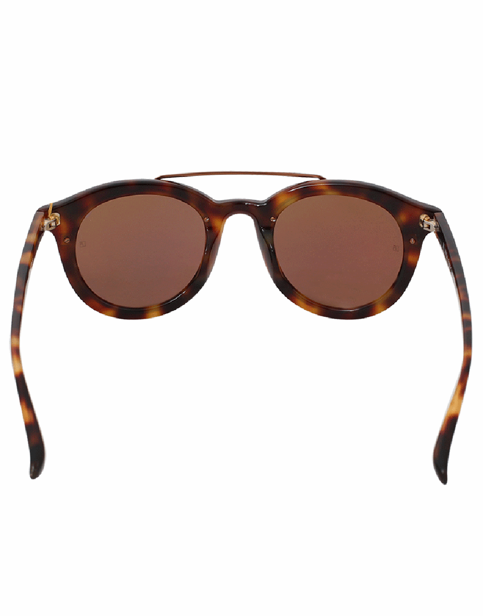 LINDA FARROW-Oval Browbar Sunglasses-TSHELL