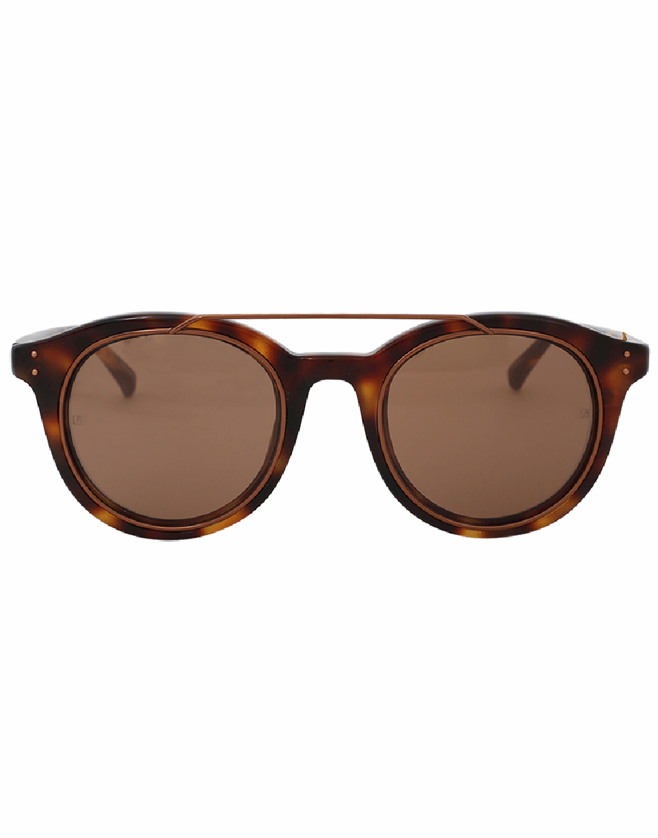 LINDA FARROW-Oval Browbar Sunglasses-TSHELL