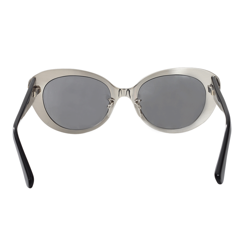 LINDA FARROW-Brush Metal Cateye Sunglasses-WHT GOLD