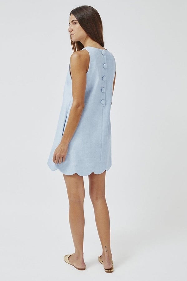 LISA MARIE FERNANDEZ-Scallop Shift Dress Mini-