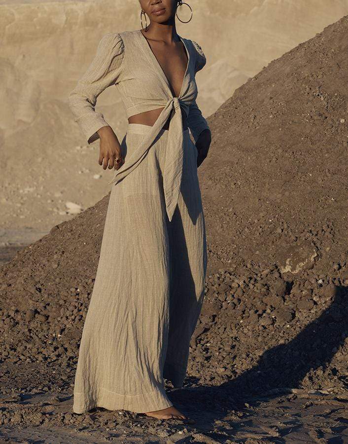 LISA MARIE FERNANDEZ-Wide Leg Pant-