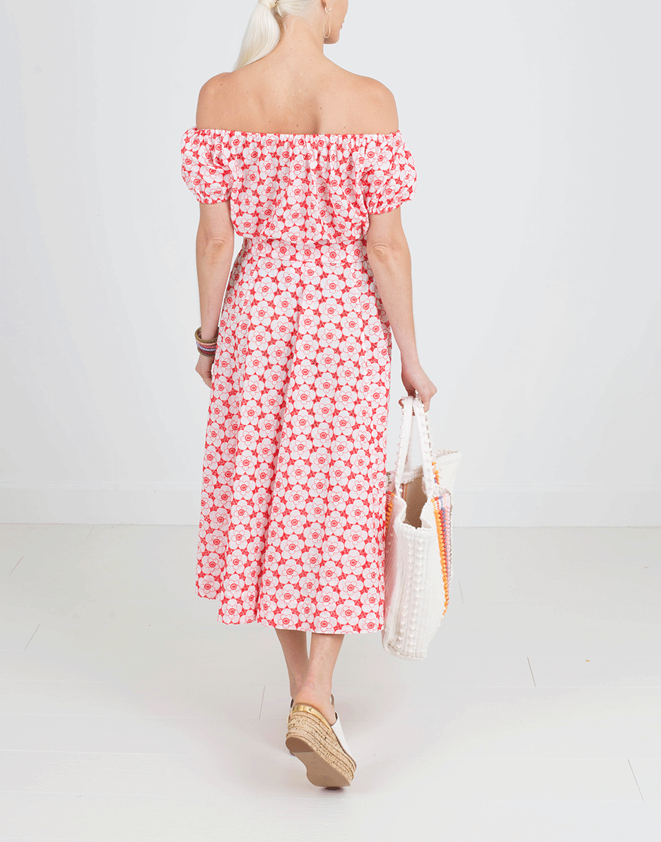 LISA MARIE FERNANDEZ-Tomato And Cream Eyelet Skirt-