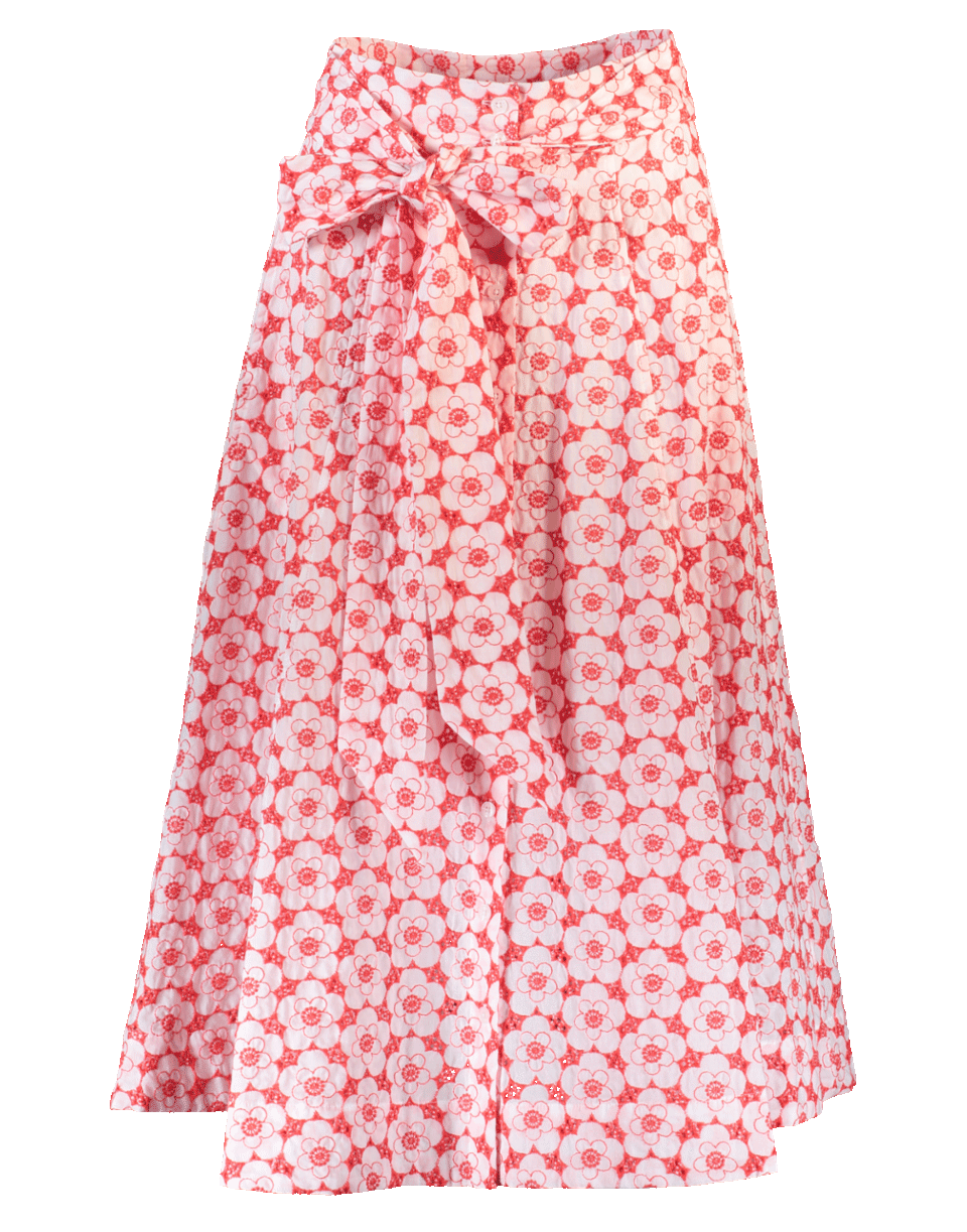 LISA MARIE FERNANDEZ-Tomato And Cream Eyelet Skirt-