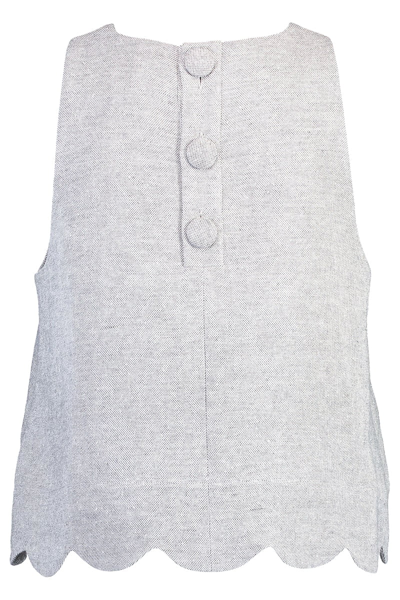 LISA MARIE FERNANDEZ-Scallop Trapeze Top-