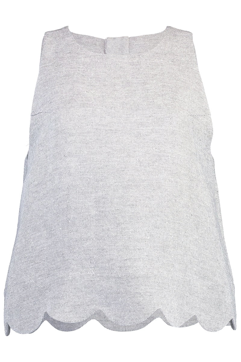 LISA MARIE FERNANDEZ-Scallop Trapeze Top-