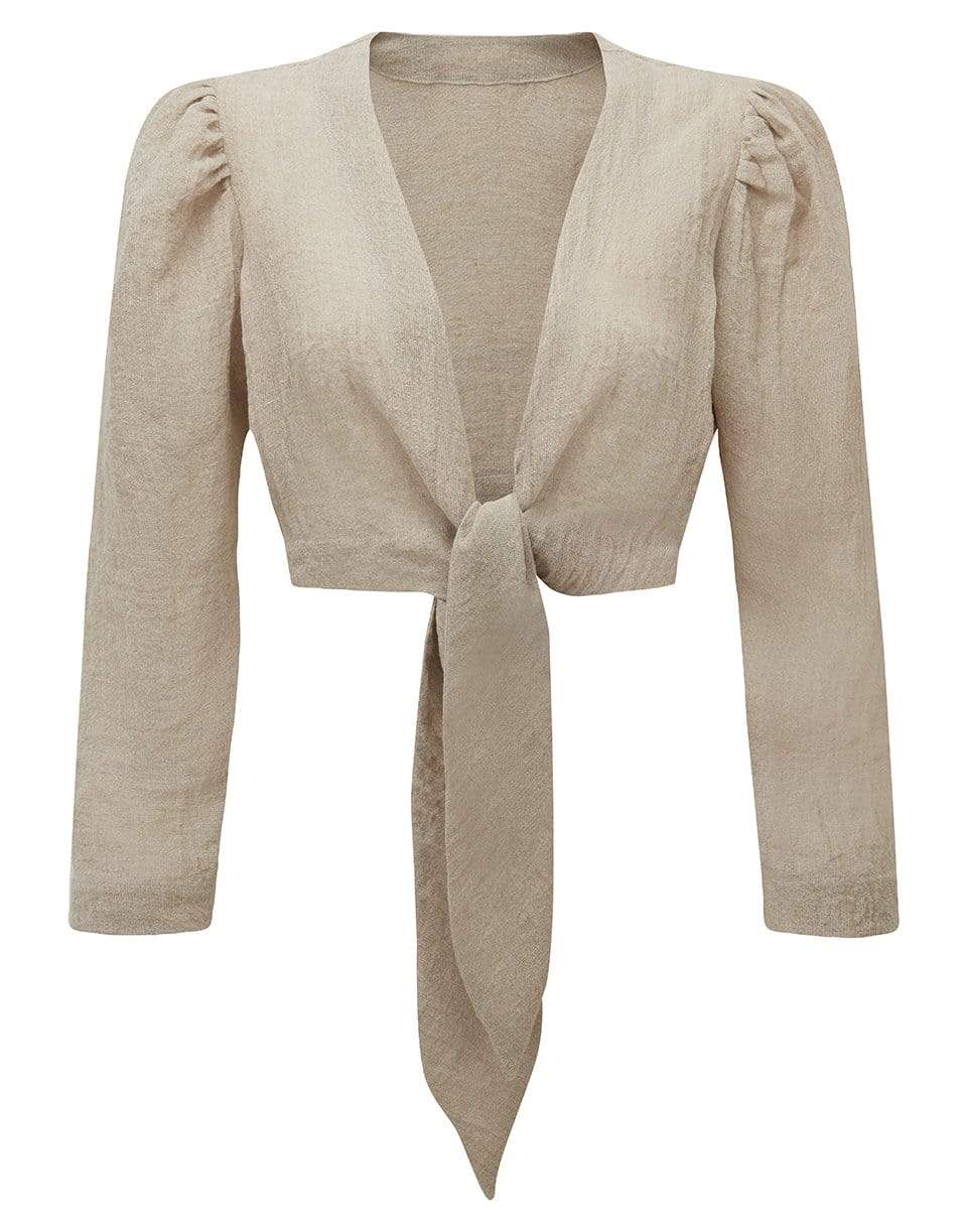 LISA MARIE FERNANDEZ-Linen Tie Blouse-