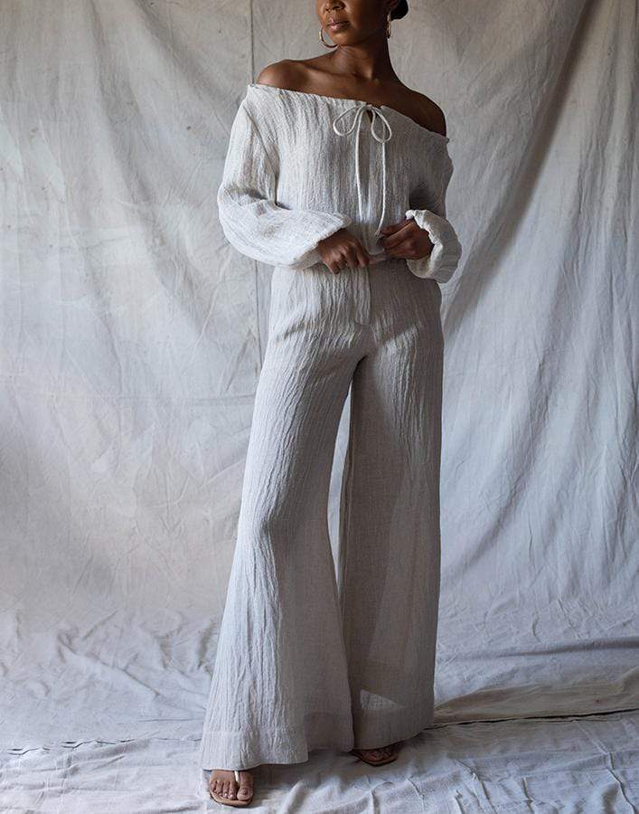 LISA MARIE FERNANDEZ-Wide Leg Pant-