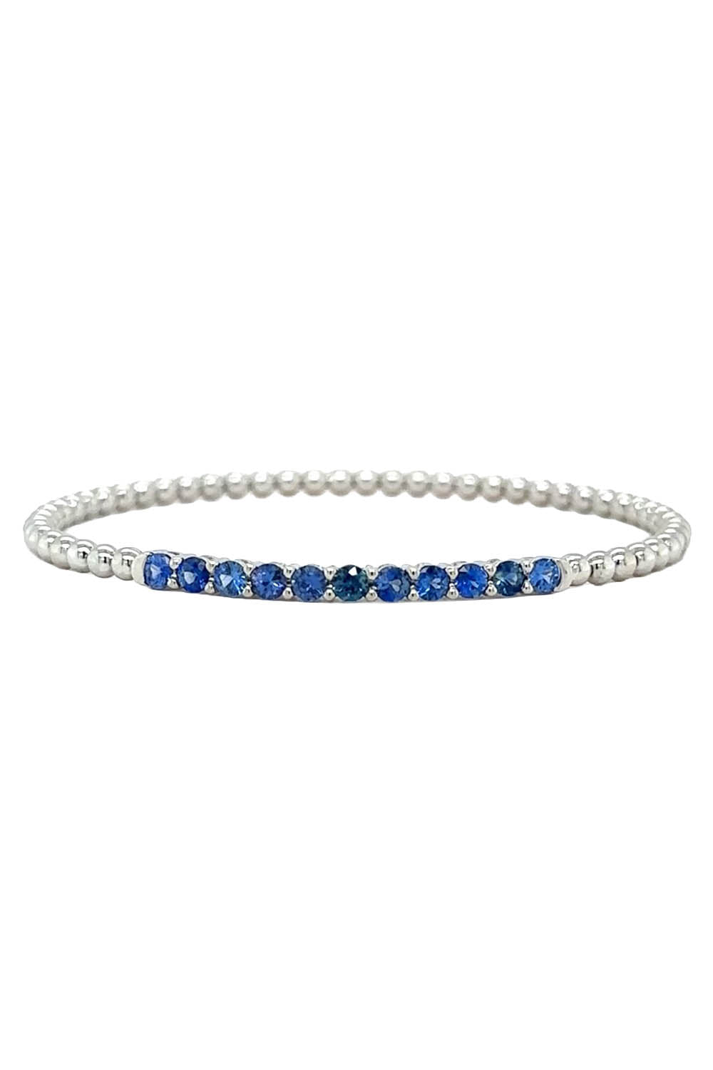 Blue Sapphire Rainbow Collection Stretch Bracelet-WHITE GOLD-JEWELRYFINE JEWELBRACELET O-LISA NIK