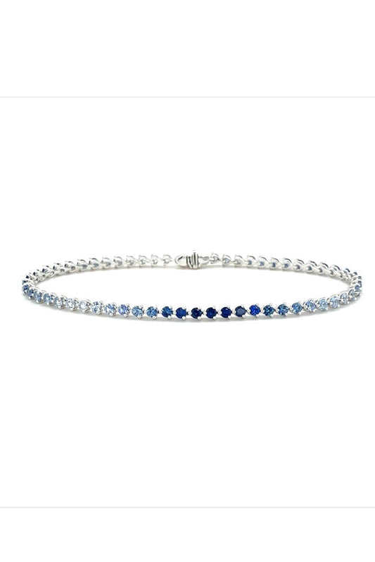 Lght Blue Sapphire Ombre Bracelet - White Gold-WHITE GOLD-JEWELRYFINE JEWELBRACELET O-LISA NIK