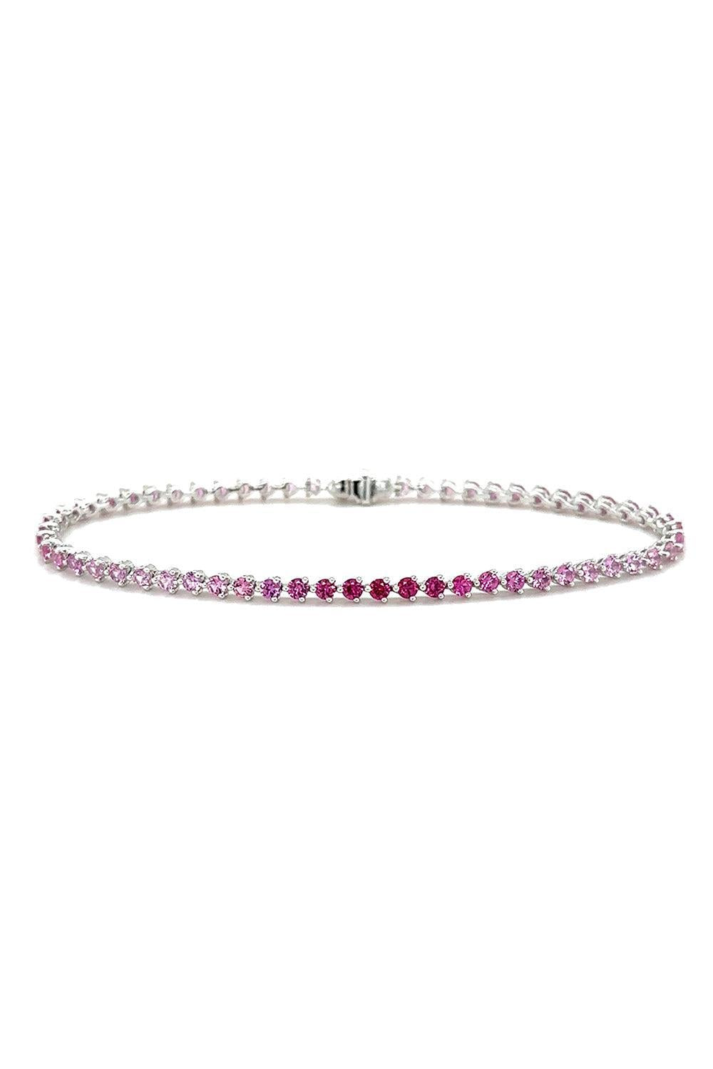 Pink Sapphire Ombre Bracelet-WHITE GOLD-JEWELRYFINE JEWELBRACELET O-LISA NIK