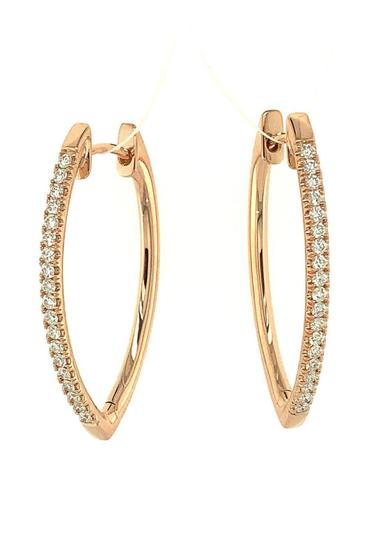 Diamond Pear Hoop Earrings-ROSE GOLD-JEWELRYFINE JEWELEARRING-LISA NIK