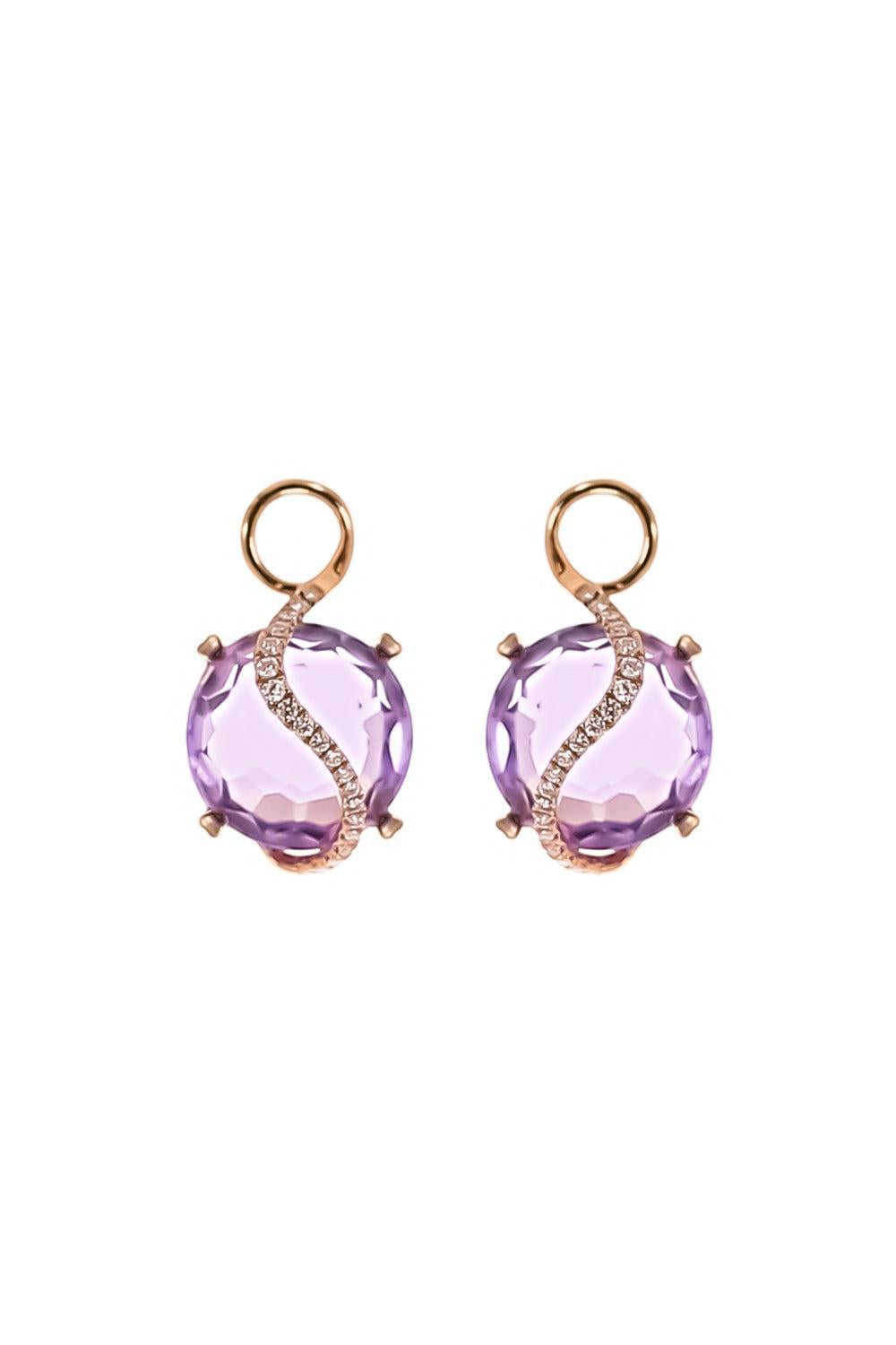 Rose Quartz Earring Charms-ROSE GOLD-JEWELRYFINE JEWELEARRING-LISA NIK