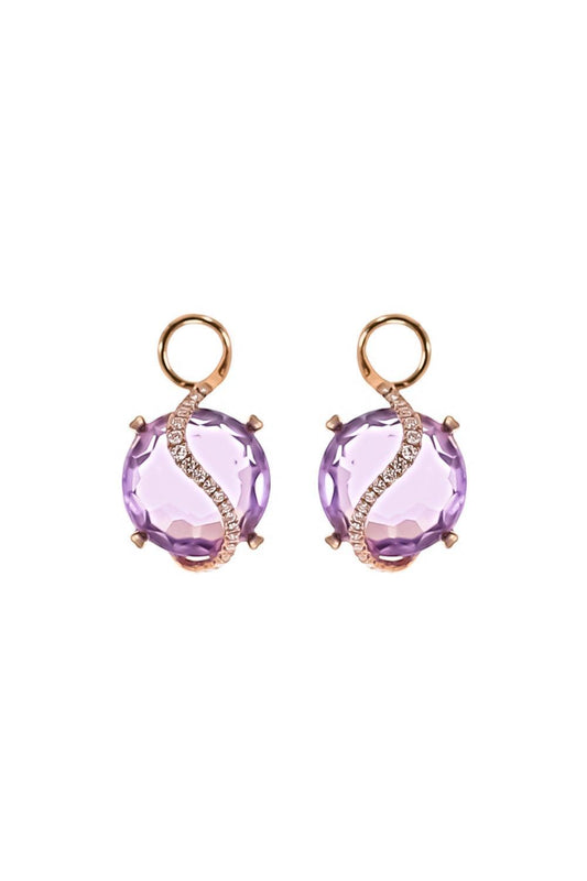 Rose Quartz Earring Charms-ROSE GOLD-JEWELRYFINE JEWELEARRING-LISA NIK