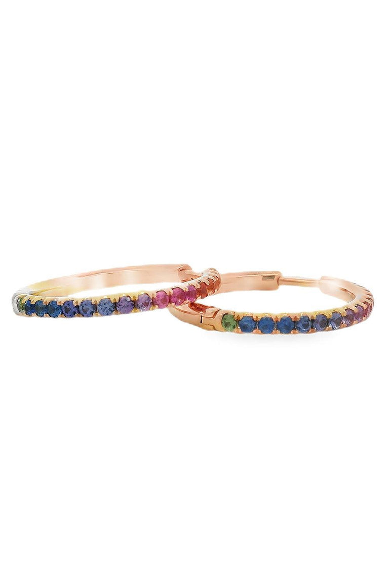 Sapphire Multi Color Hoop Earrings