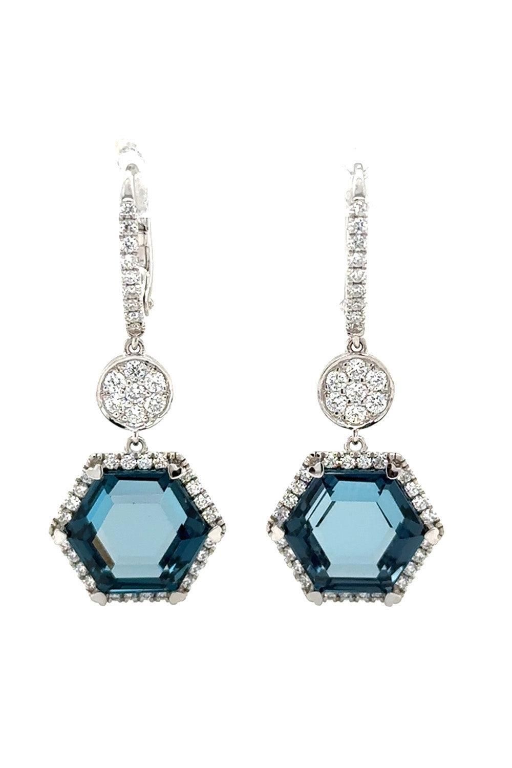 London Blue Topaz Hexagon Drop Earrings | LISA NIK – Marissa