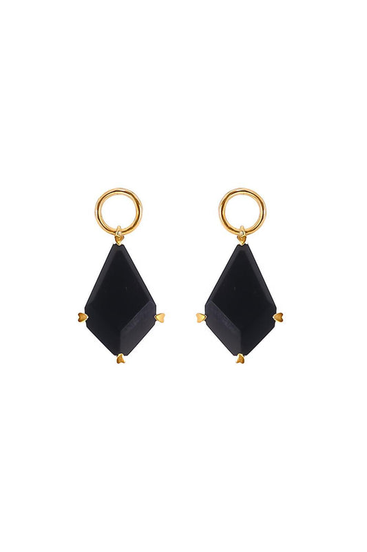 Black Onyx Earring Charms-YELLOW GOLD-JEWELRYFINE JEWELEARRING-LISA NIK