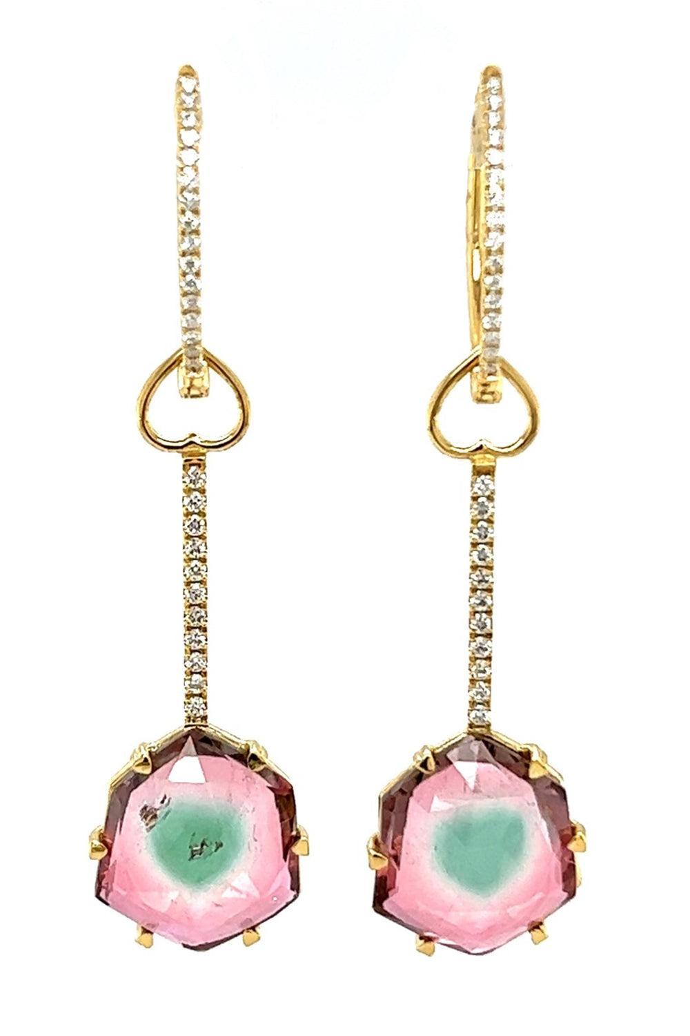 Tourmaline Diamond Colors Collection Earrings-YELLOW GOLD-JEWELRYFINE JEWELEARRING-LISA NIK