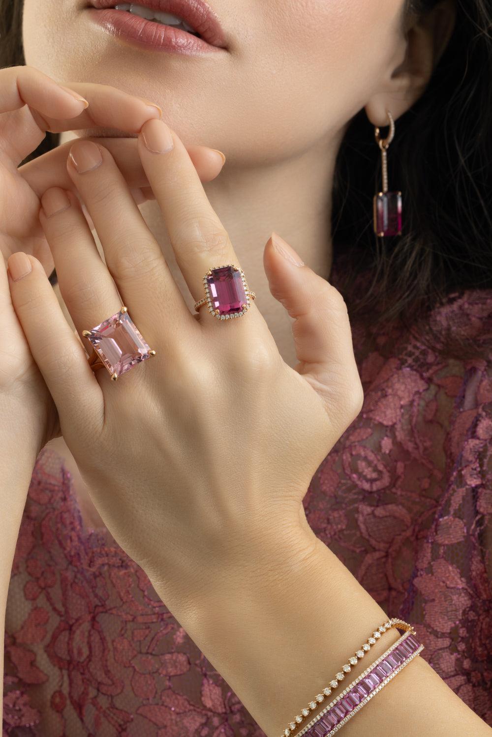 Rubellite Diamond Ring-ROSE GOLD-5.75-JEWELRYFINE JEWELRING-LISA NIK