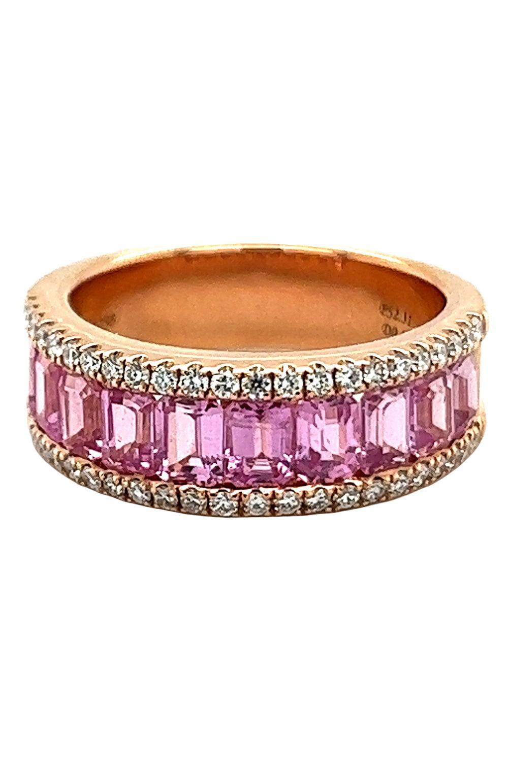 Pink Sapphire Diamonds Rainbow Collection Ring-ROSE GOLD-6-JEWELRYFINE JEWELRING-LISA NIK