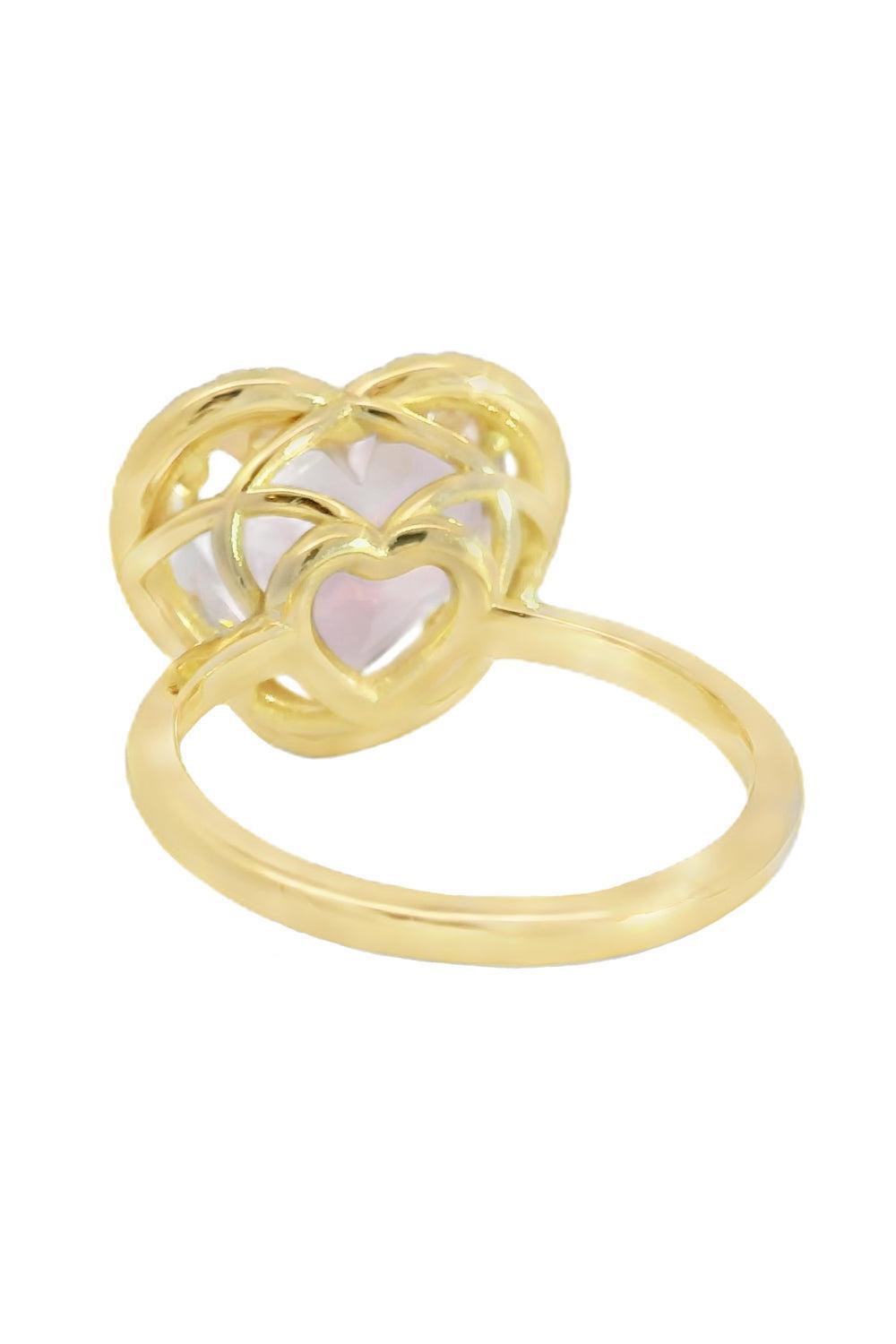 Pink Tourmaline Diamond Heart Ring-YELLOW GOLD-5.5-JEWELRYFINE JEWELRING-LISA NIK