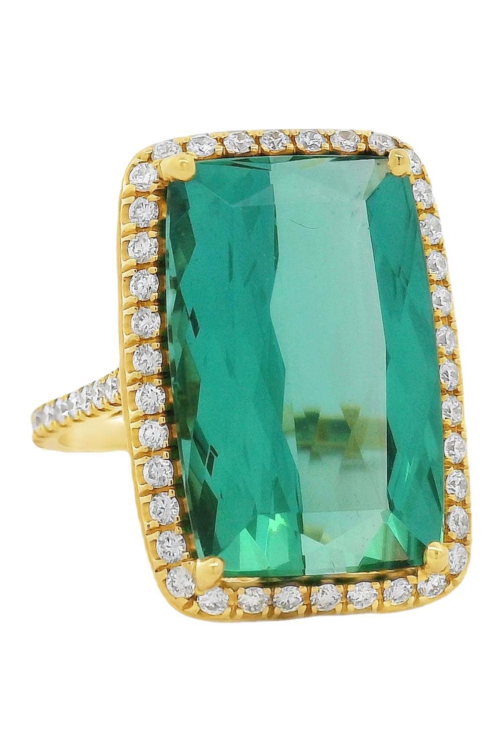 Tourmaline Diamond Colors Collection Halo Ring-YELLOW GOLD-5.5-JEWELRYFINE JEWELRING-LISA NIK