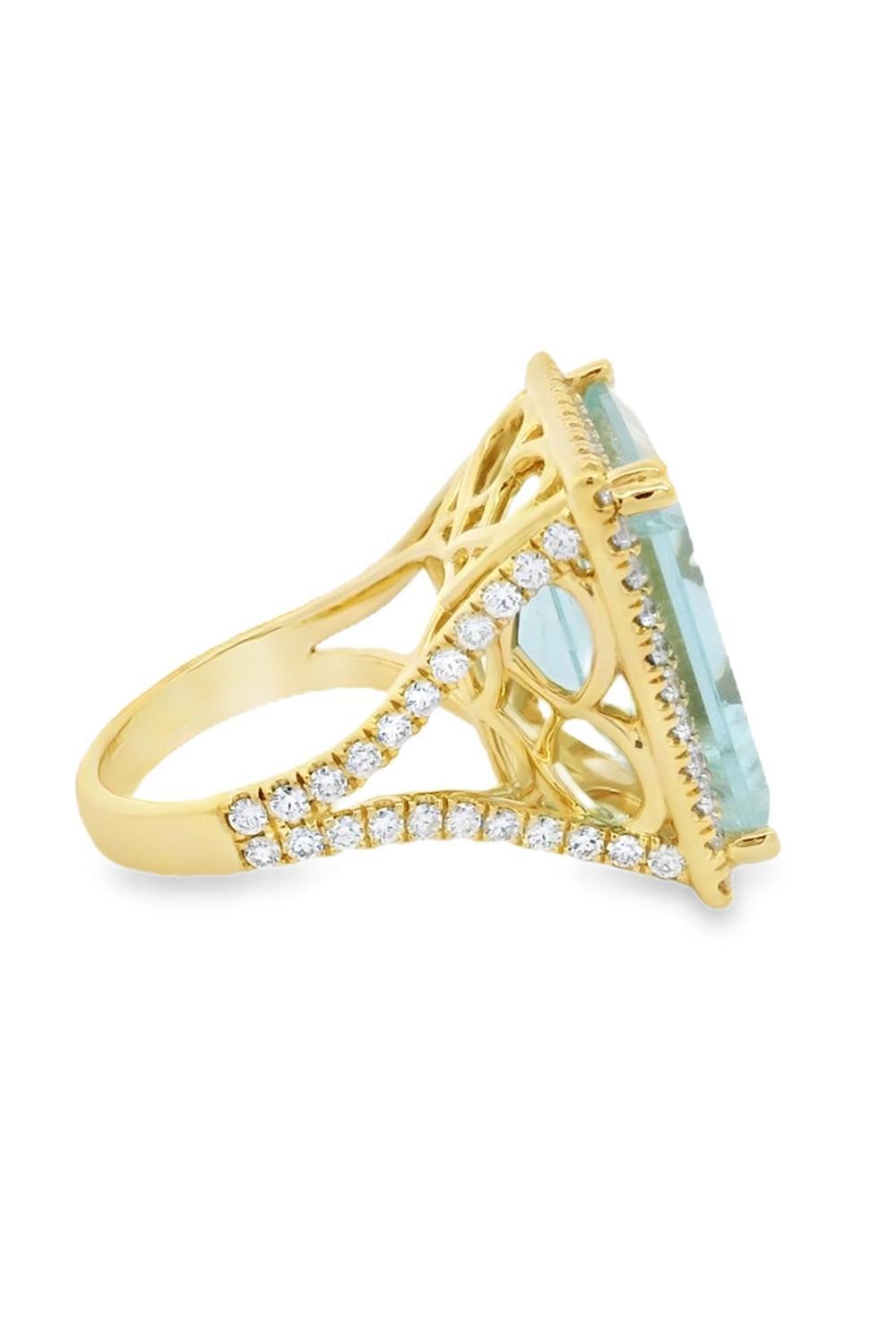 Mirror Cut Green Beryl Ring-YELLOW GOLD-5.75-JEWELRYFINE JEWELRING-LISA NIK
