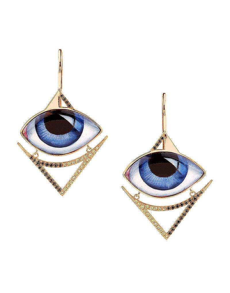 LITO-Grand Bleu Blue Eye Diamond Earrings-ROSE GOLD