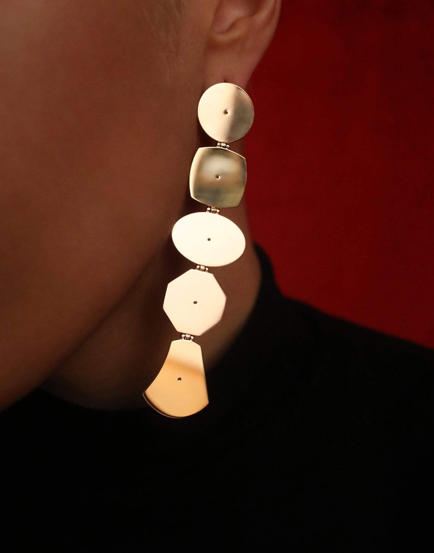LITO-Mix Gold Drop Earrings-ROSE GOLD