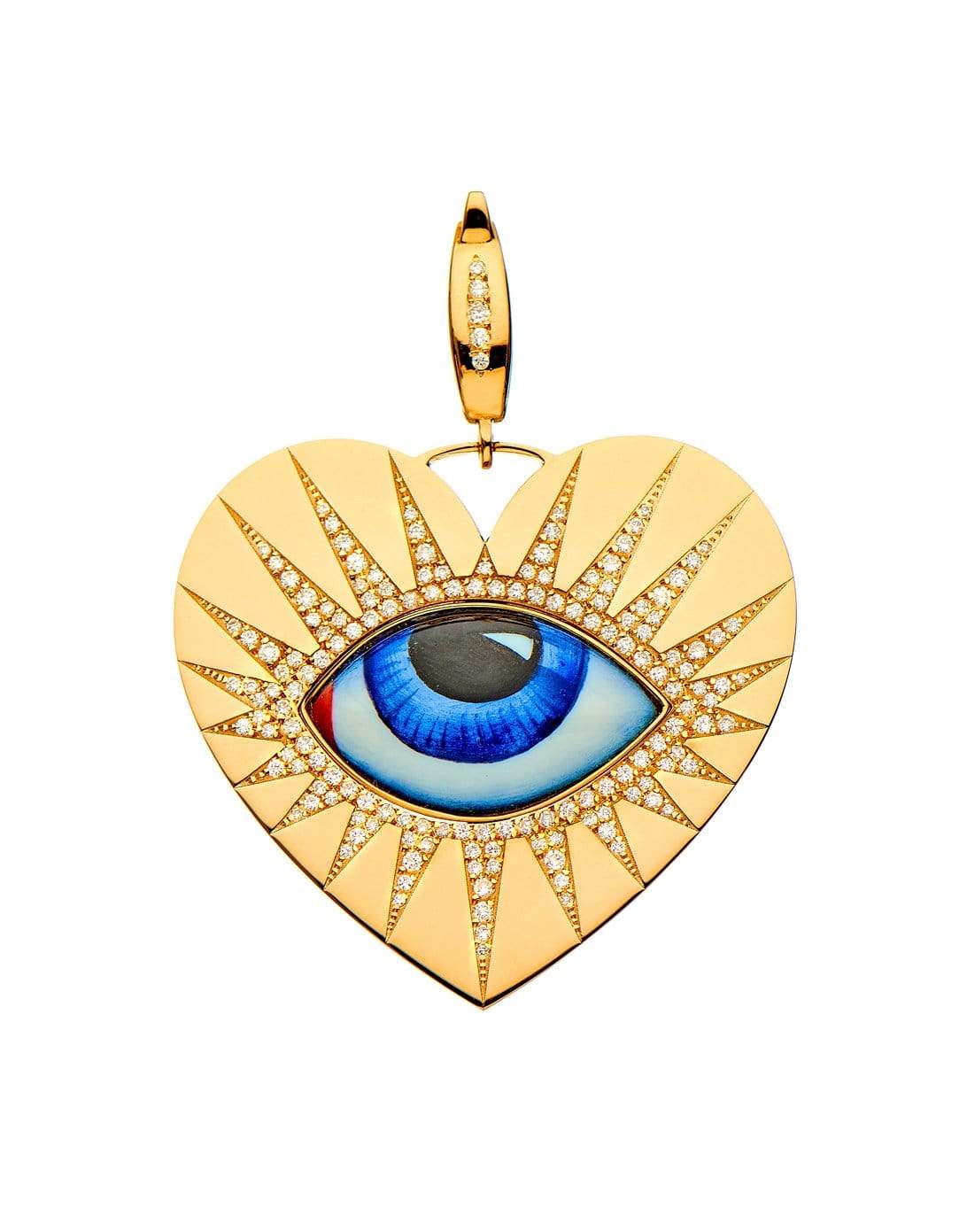 LITO-Grand Bleu Enamel and Diamond Pendant-YELLOW GOLD
