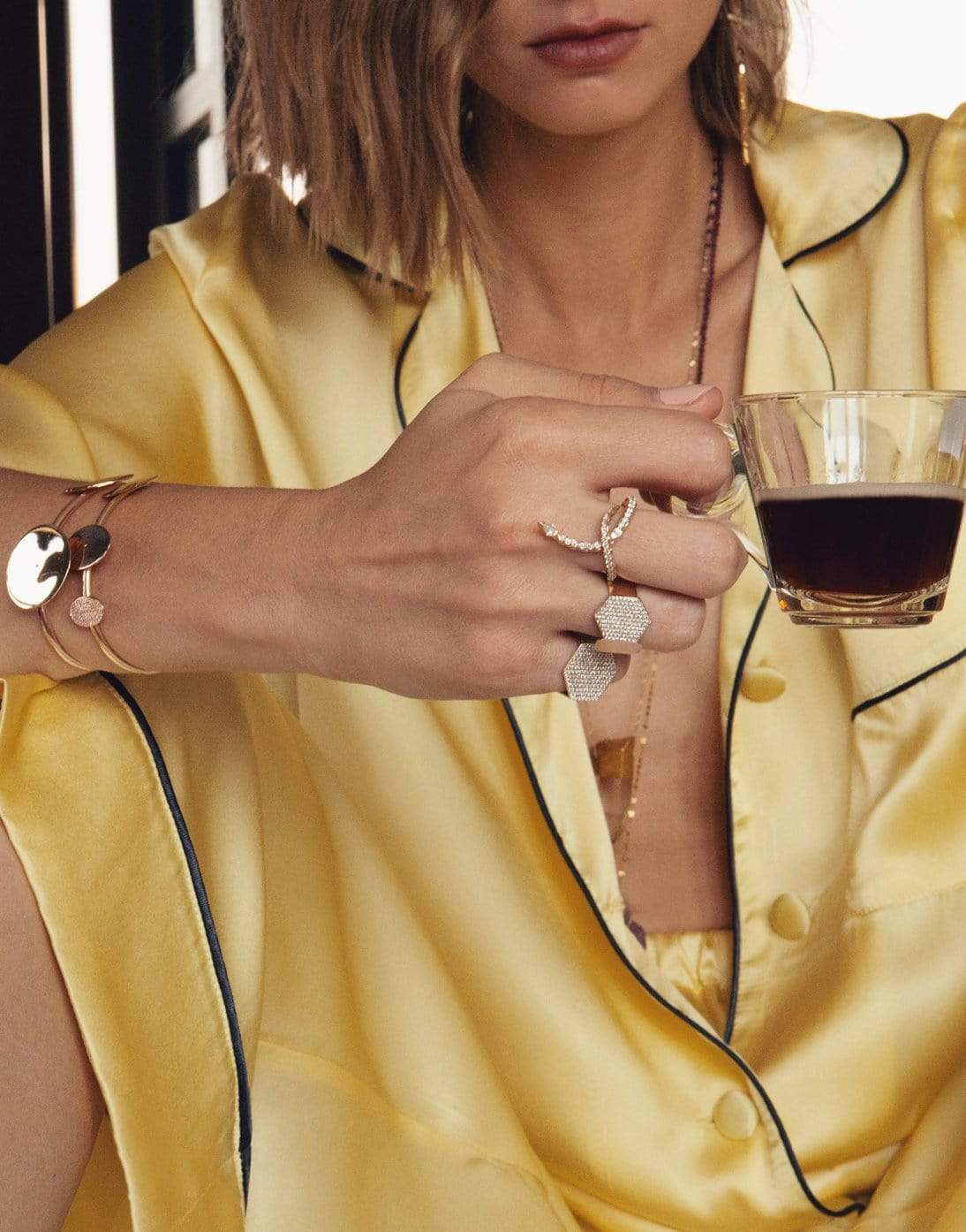 LITO-Hexagon Diamond Pave Ring-YELLOW GOLD