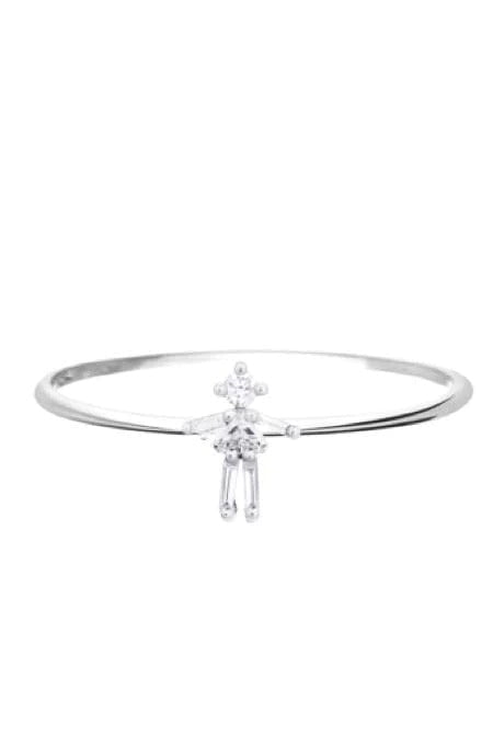 LITTLE ONES-Baguette Diamond White Gold Girl Ring-WHITE GOLD