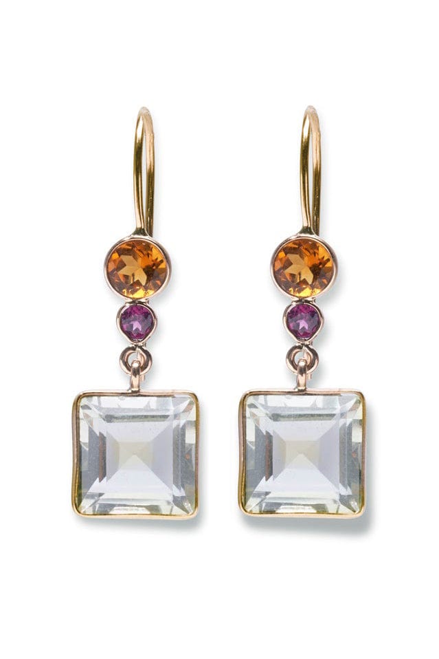 LIZZIE FORTUNATO FINE-Green Amethyst Lady Earrings-YELLOW GOLD