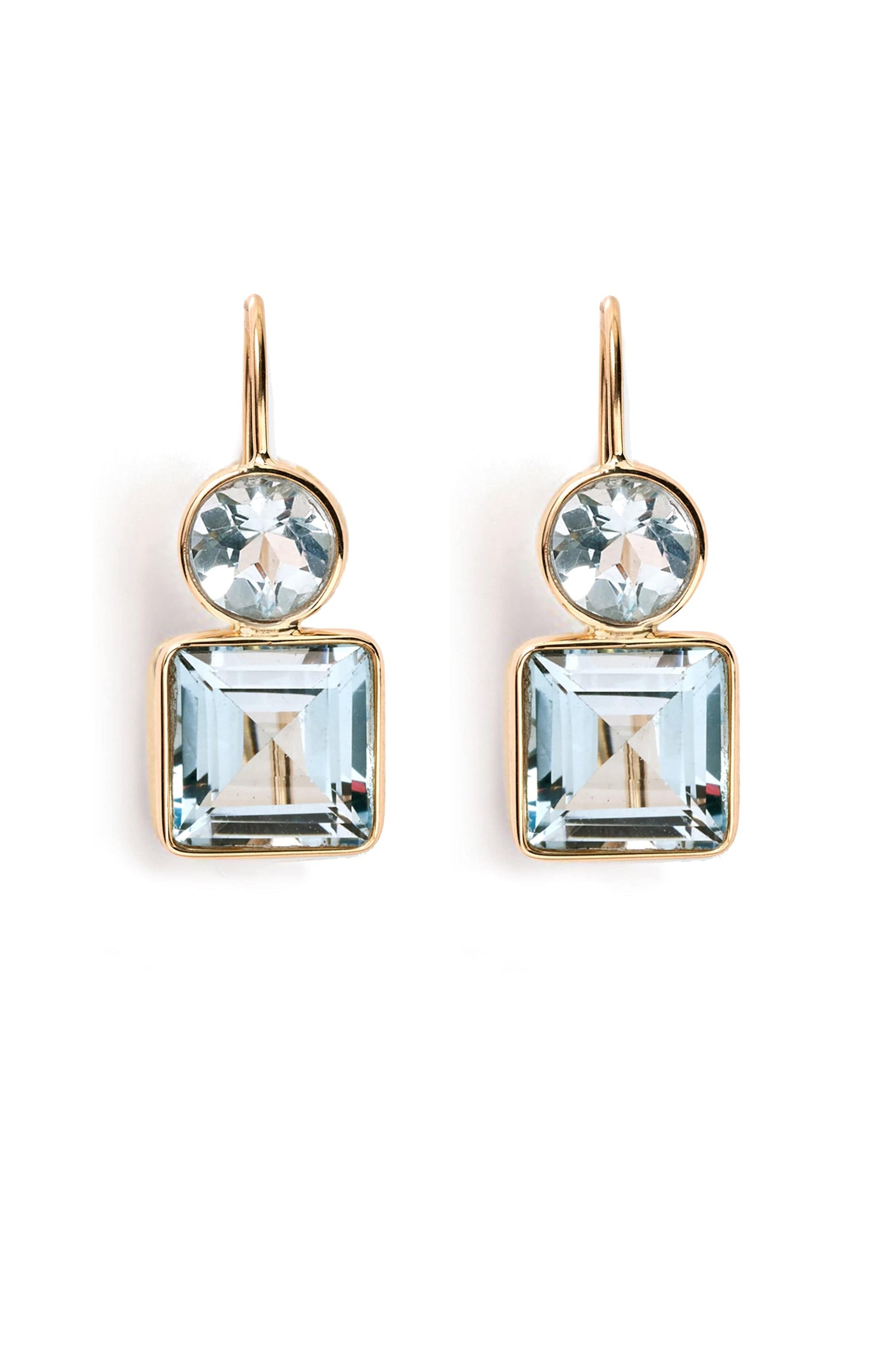 LIZZIE FORTUNATO FINE-Sky Blue Topaz Pastille Earrings-YELLOW GOLD