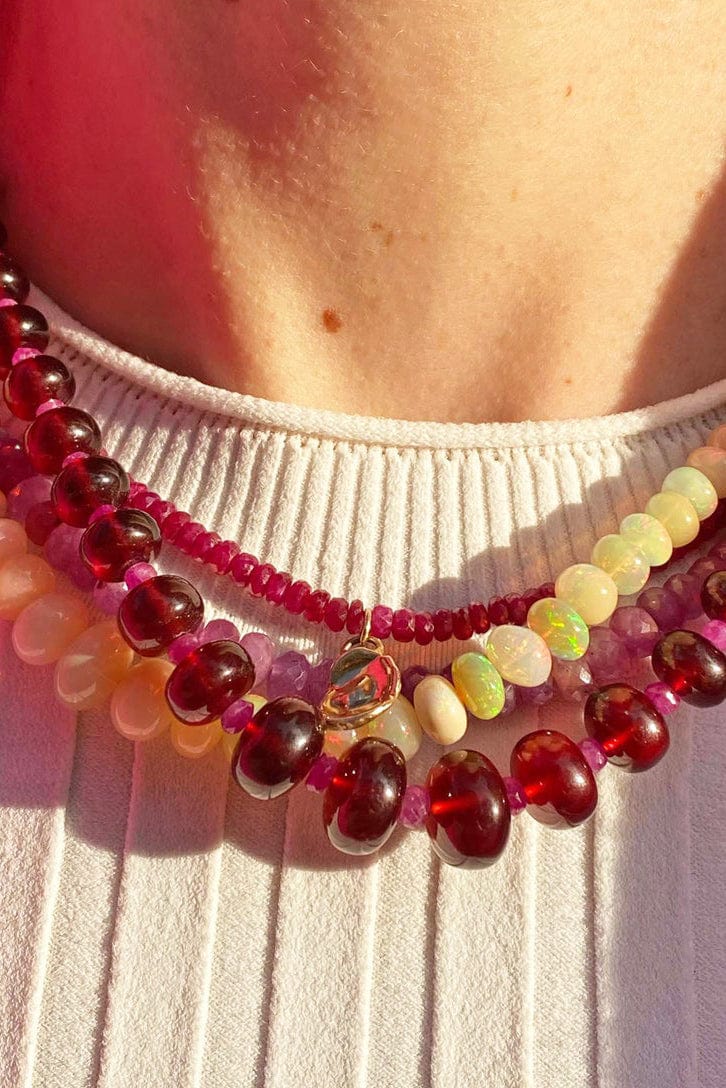 LIZZIE FORTUNATO FINE-Opal Single Strand Necklace-YELLOW GOLD