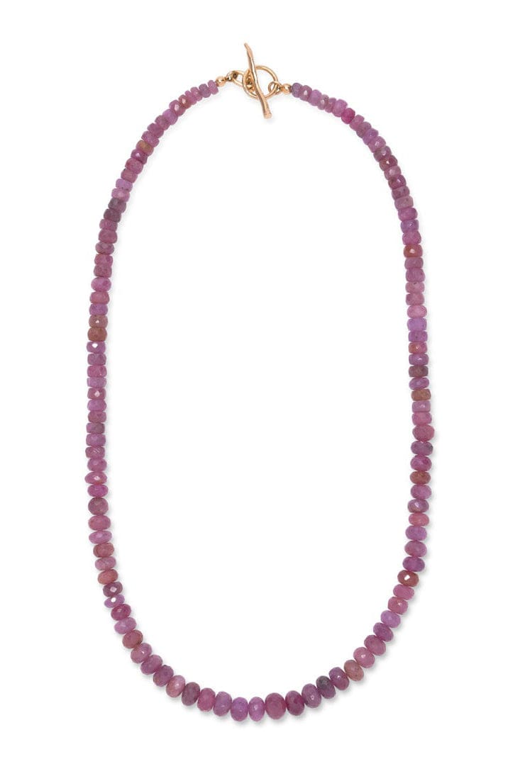 LIZZIE FORTUNATO FINE-Pink Sapphire Single Strand Necklace-YELLOW GOLD