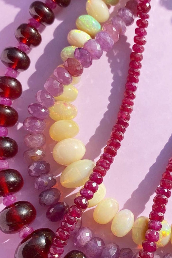 LIZZIE FORTUNATO FINE-Ruby Single Strand Necklace-YELLOW GOLD