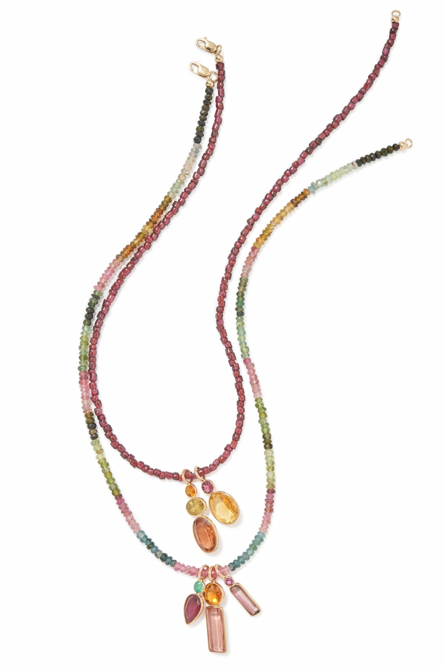 LIZZIE FORTUNATO FINE-Tourmaline Bead Necklace - 16"-YELLOW GOLD