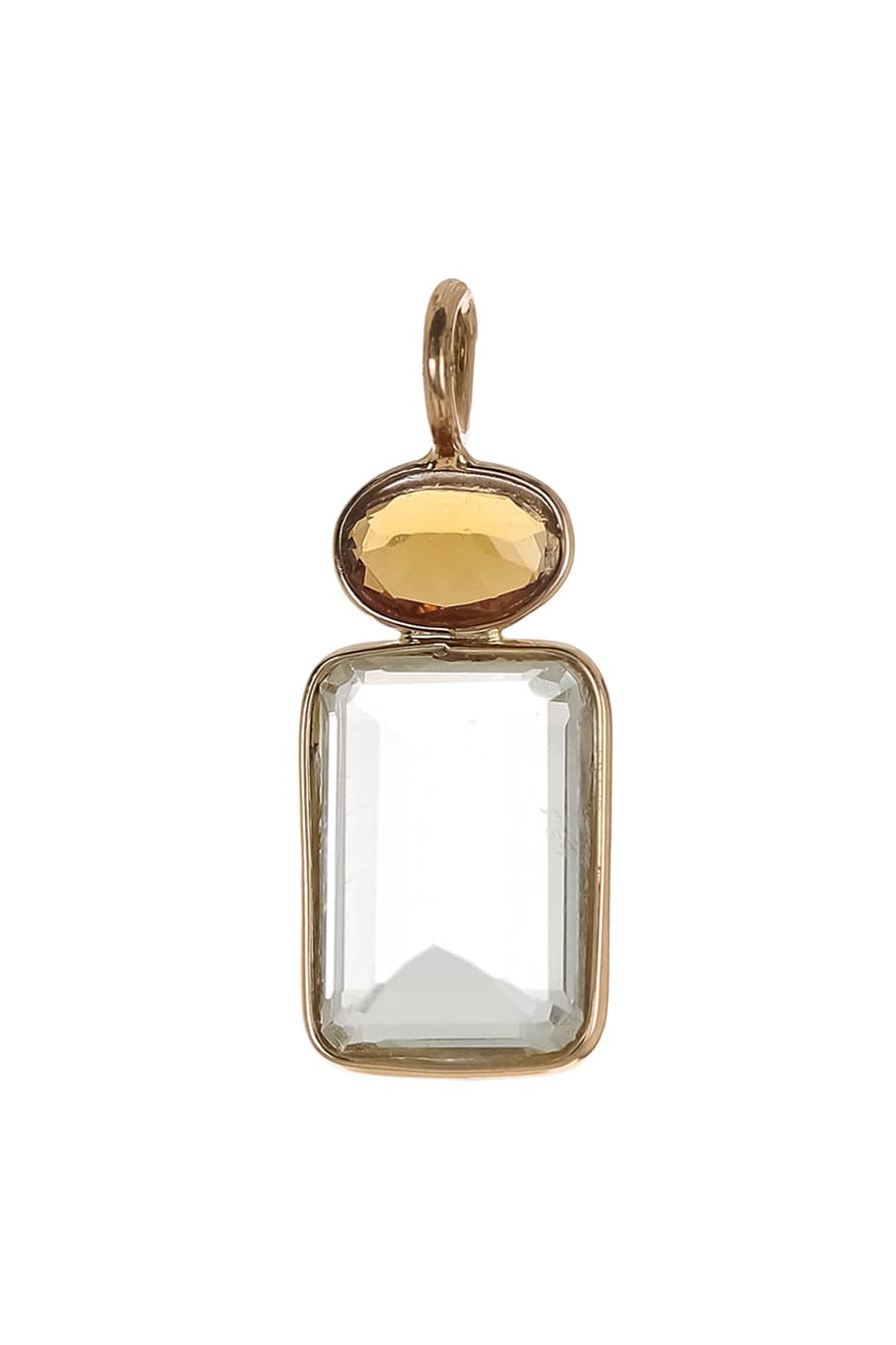 LIZZIE FORTUNATO FINE-Brown Tourmaline and Green Amethyst Necklace Charm-YELLOW GOLD