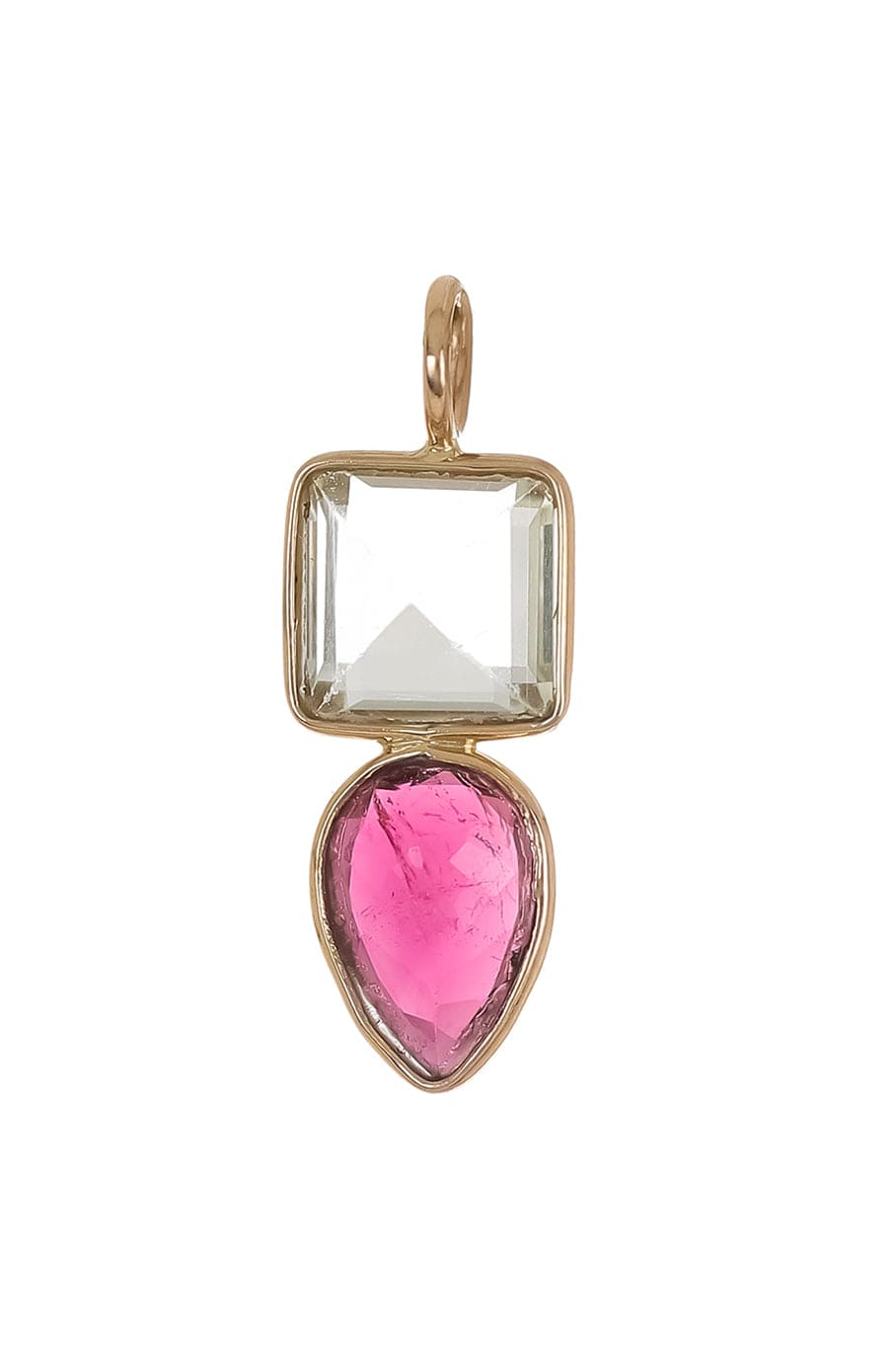 LIZZIE FORTUNATO FINE-Green Amethyst and Tourmaline Necklace Charm-YELLOW GOLD